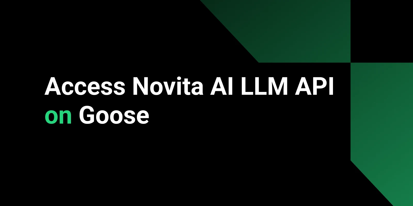How to Use Novita AI with Goose: 200+ LLM Models